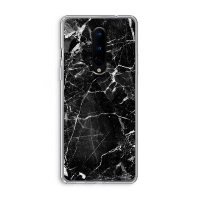 Zwart Marmer 2: OnePlus 8 Transparant Hoesje