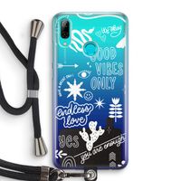 Good vibes: Huawei P Smart (2019) Transparant Hoesje met koord