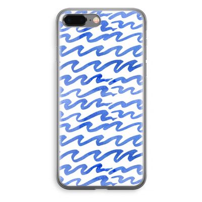 Blauwe golven: iPhone 8 Plus Transparant Hoesje