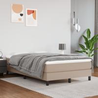 Boxspring met matras kunstleer cappuccinokleurig 120x200 cm