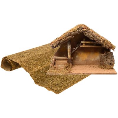 Lege houten kerststal - met ondergrond - 39 x 28 cm - Kerststalletjes