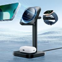 Qi2 3-in-1 Wireless Charging Station with CryoBoost (HaloLock) - Black - UK Plug
