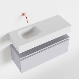 Toiletmeubel Mondiaz Andor | 80 cm | Meubelkleur Cale | Lex vrijhangend wastafel Talc Links | Zonder kraangat
