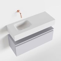 Toiletmeubel Mondiaz Andor | 80 cm | Meubelkleur Cale | Lex vrijhangend wastafel Talc Links | Zonder kraangat