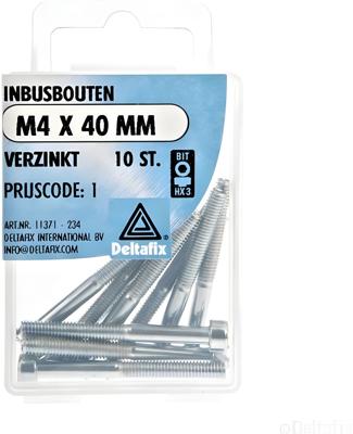Inbusbout m4x40mm 10st - Deltafix