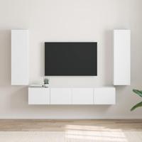 TV Wandkast 2 pcs Wit 30 x 31 x 100 cm Bewerkt hout
