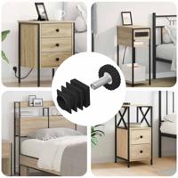 VidaXL Meubel levelers verstelbaar 12 pcs zwart m6 pp