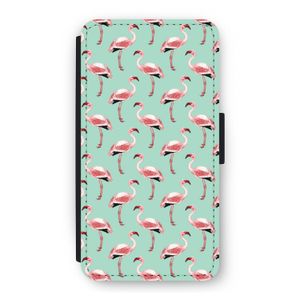 Flamingoprint groen: iPhone 11 Pro Flip Hoesje
