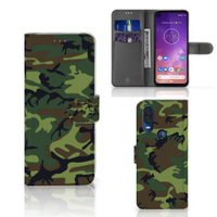 Motorola One Vision Telefoon Hoesje Army Dark - thumbnail