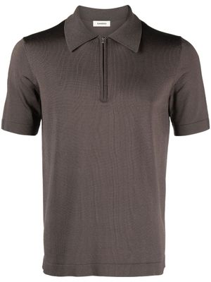 SANDRO polo en maille à fermeture zippée - Marron