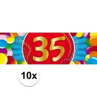 10x 35 Jaar leeftijd stickers verjaardag versiering   -