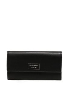 Emporio Armani portefeuille pliant à logo - Noir