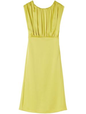 Jil Sander robe froncée à design sans manches - Vert