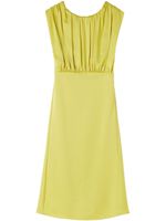 Jil Sander gathered sleeveless midi dress - Vert - thumbnail