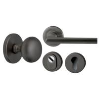 Hardbrass Voordeurset Iris/Sara 3-delig linkswijzend - PVD gun metal