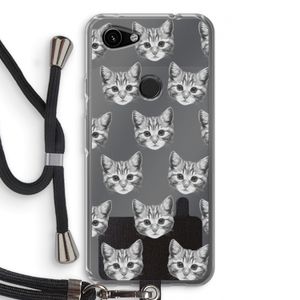 Kitten: Pixel 3a Transparant Hoesje met koord