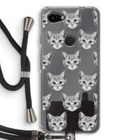 Kitten: Pixel 3a Transparant Hoesje met koord