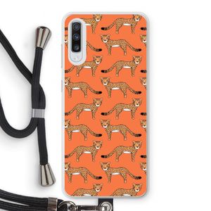 Cheetah: Samsung Galaxy A70 Transparant Hoesje met koord