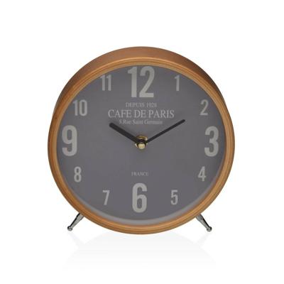 Tafelklok Versa Cafe de Paris Grijs Metaal 4,5 x 18,5 x 18,5 cm
