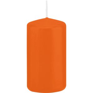 1x Oranje cilinderkaarsen/stompkaarsen 6 x 12 cm 40 branduren   -