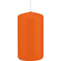 1x Oranje cilinderkaarsen/stompkaarsen 6 x 12 cm 40 branduren   -