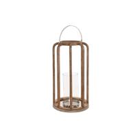 Kaarshouder Home ESPRIT Bruin Zilverkleurig Kristal Mangohout 30 x 30 x 53 cm