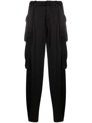 ERMANNO FIRENZE pantalon satiné à poches cargo - Noir