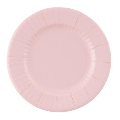 Feestbordjes/gebaksbordjes - 8x - lichtroze - rond - papier/karton - 21cm Feestbordjes/gebaksbordjes - 8x - lichtroze - rond - papier/karton - 21cm