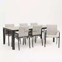 Tuinstoel Anzio dining Soft Grey met Castilla negro 220 x 100 cm