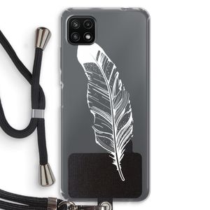 Pluim: Samsung Galaxy A22 5G Transparant Hoesje met koord