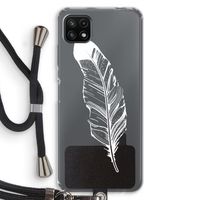 Pluim: Samsung Galaxy A22 5G Transparant Hoesje met koord