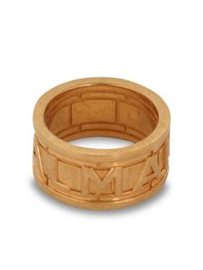 Balmain bague martelée à logo embossé - Or