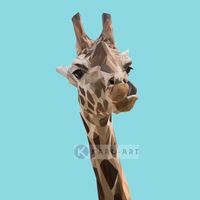 Karo-art Schilderij - Giraf, digitaal , Multikleur , 3 maten , Premium print