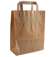 Vaessen Creative • tas papier kraft bruin platte handgreep 50pcs 22x10x28cm