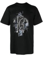 Roberto Cavalli t-shirt à imprimé Mirror Snake - Noir - thumbnail