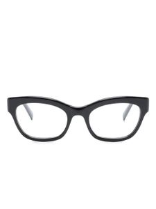 Saint Laurent Eyewear lunettes de vue rondes à logo imprimé - Noir