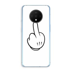 Middle finger white: OnePlus 7T Transparant Hoesje