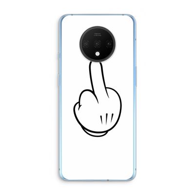 Middle finger white: OnePlus 7T Transparant Hoesje
