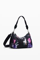 Gewatteerde handtas met bloemen - BLACK - U