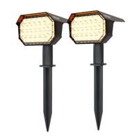 Set van 2 Kate solar prikspots - 3000K warm wit - 2 lichtstanden - 100lm - 6-12 uur brandtijd - Kantelbaar - IP65 waterdicht - Tuinspots op zonne energie