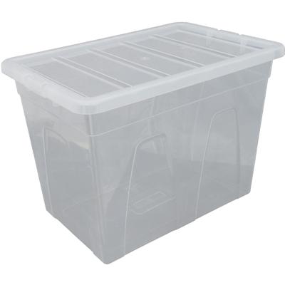 Whitefurze Spacemaster opbergdoos 64 liter, pak van 3 stuks, transparant