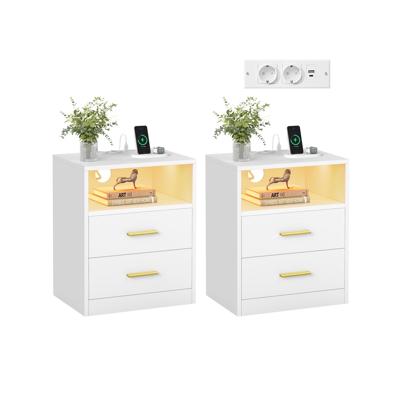 CUSTOS Collectie - Nachtkastje met Oplaadstation en Handige Ledverlichting, Wolkenwit CUSTOS Collectie - Nachtkastje met Oplaadstation en Handige Ledverlichting, Wolkenwit