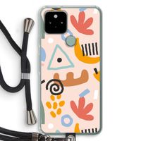 Abstract: Pixel 5 Transparant Hoesje met koord