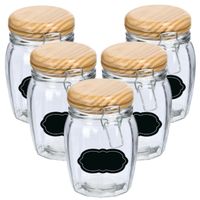 Weckpot/inmaakpot - 10x - 820 ml - glas - met beugelsluiting - incl. etiketten - thumbnail