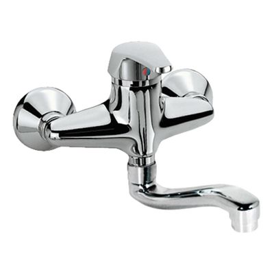 Keukenkraan Tres ECO | Wandmontage | 360° Draaibaar | Mengkraan | 1-hendel | Rond | Chroom
