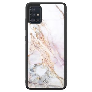 Samsung Galaxy A71 glazen hardcase - Parelmoer marmer