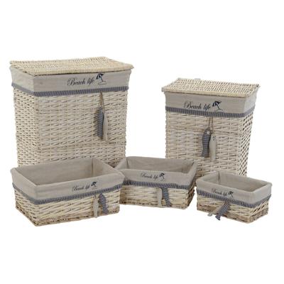 Mandenset DKD Home Decor 47 x 35 x 56 cm Polyester Spiralen (5 Stuks)