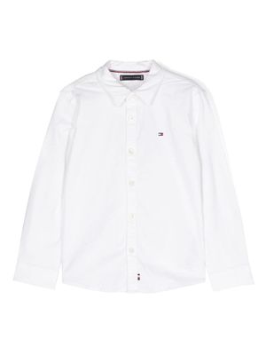 Tommy Hilfiger Junior chemise à logo brodé - Blanc