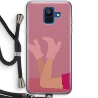 Pink boots: Samsung Galaxy A6 (2018) Transparant Hoesje met koord