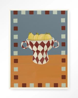 Urban Cotton Wandkleed 'Eclectic Series 4' 110 x 145cm in Floating Frame - off white